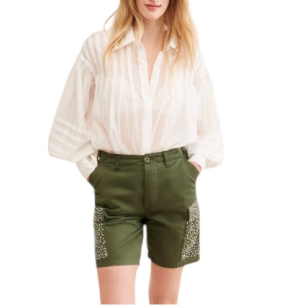 FREE PEOPLE➕RILEY 1880 VINTAGE CLOTHING • NWT Bedazzled Cargo Shorts